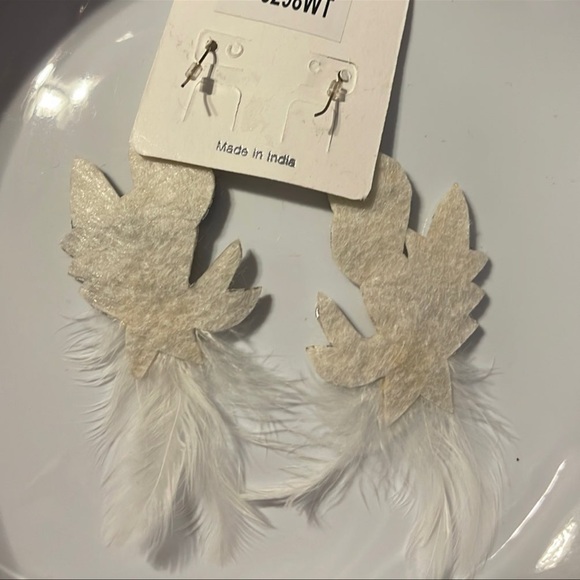 Swan seed bead sequins hook back Earrings - Picture 2 of 2